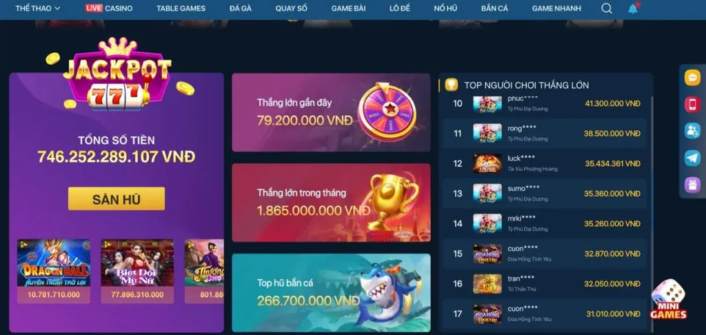 Kho game đa dạng trên Benbet app