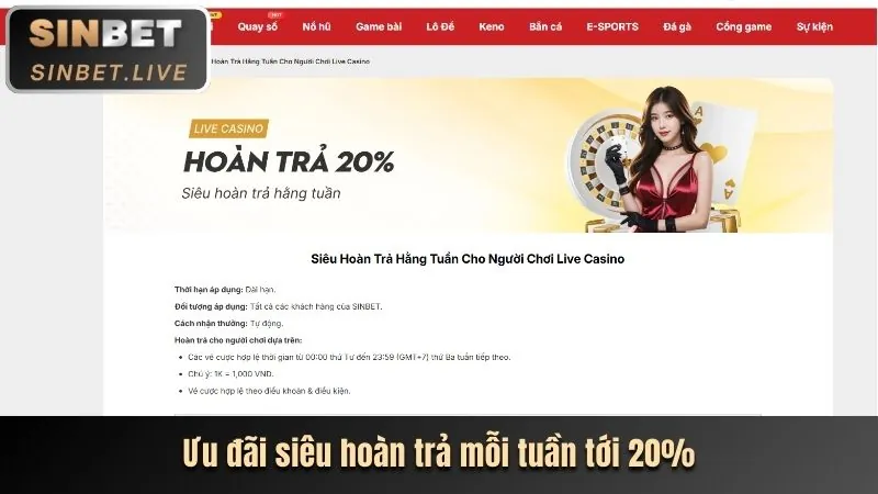 Tiền thưởng nạp tiền Benbet